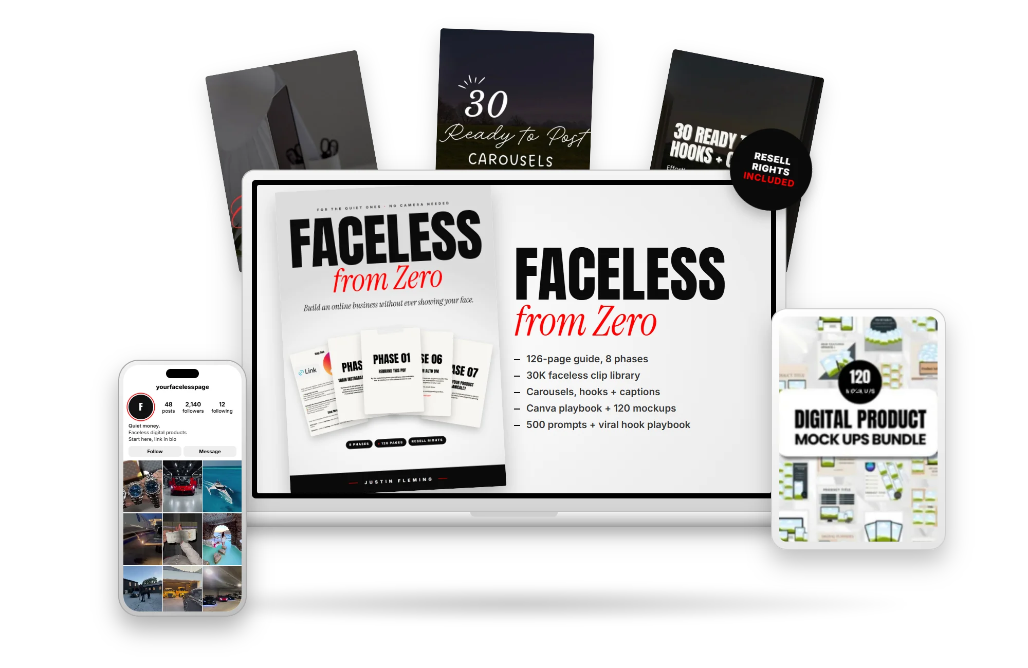 Faceless From Zero on a laptop, tablet and phone
